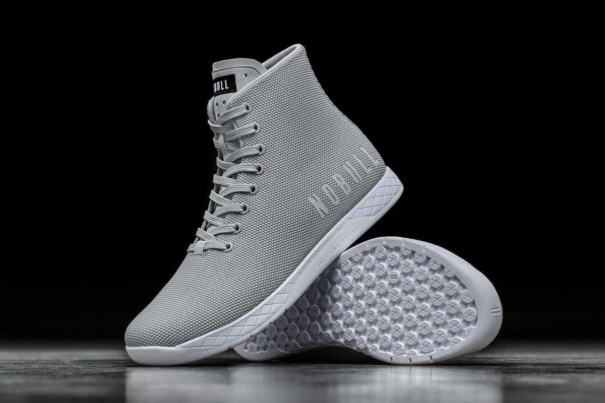 Nobull Superfabric High-Top Arctic Men's Trainers Grey | Australia (DA1874)